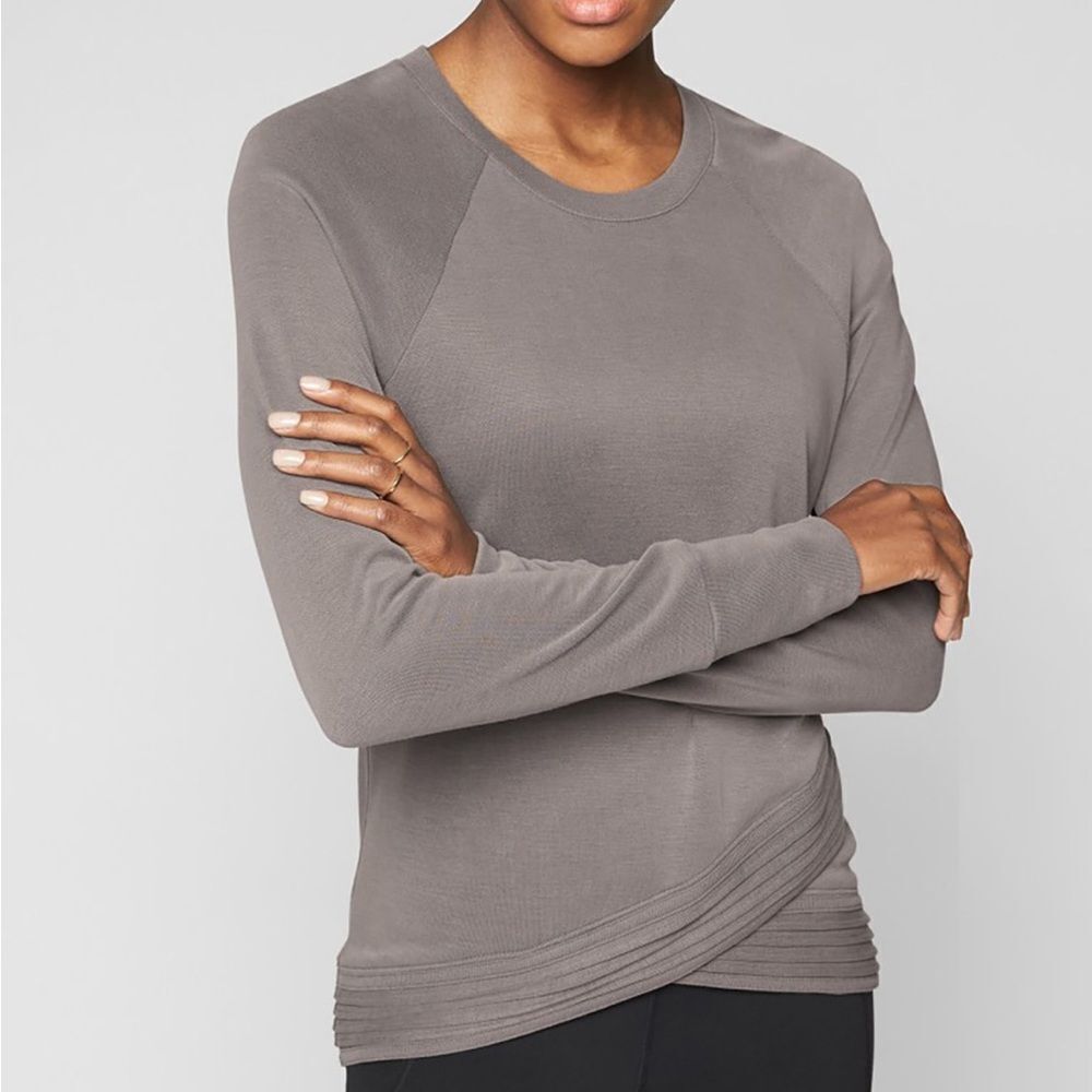 NWOT Athleta Tan Serenity  Criss Cross Sweatshirt